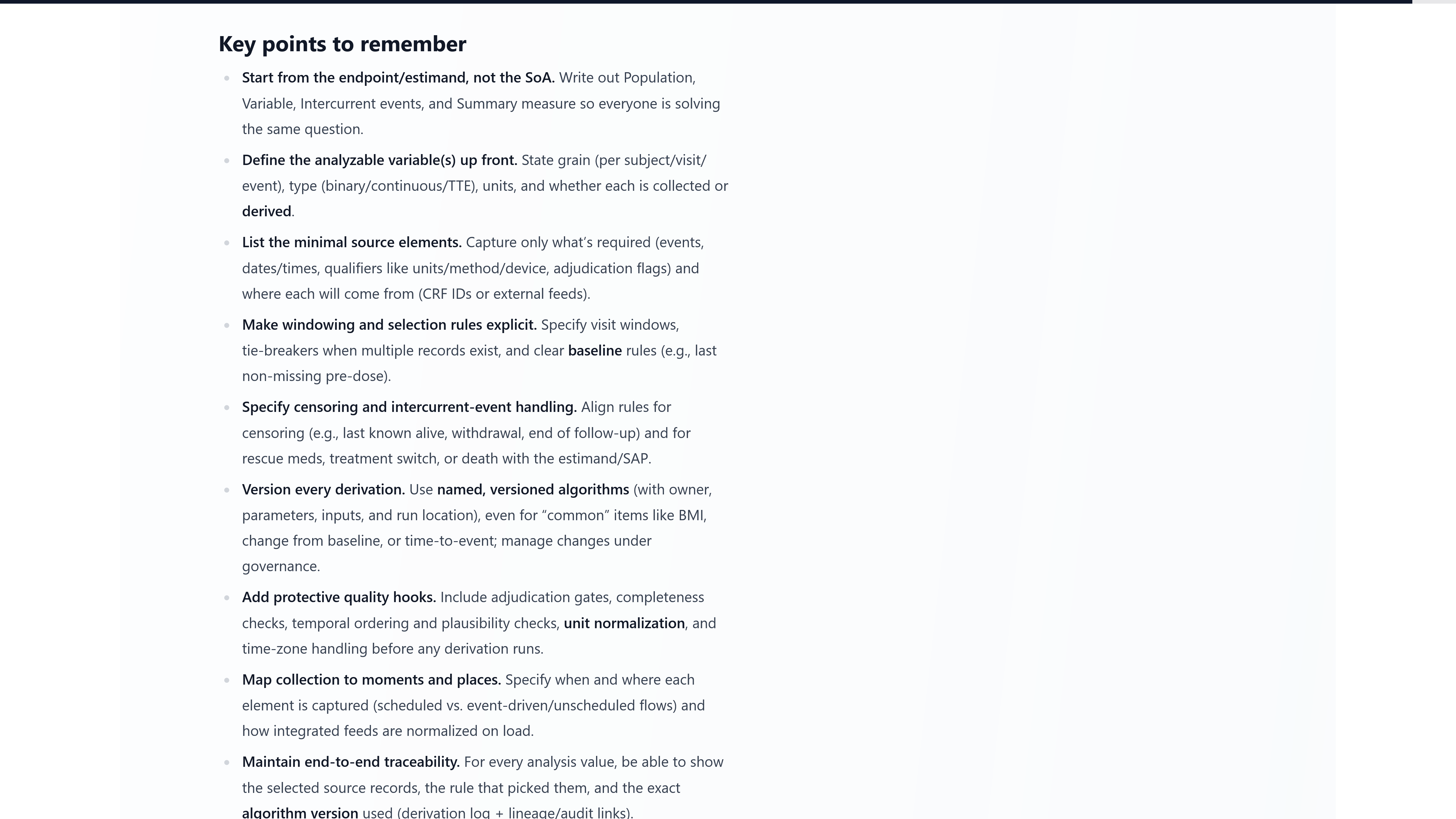 Key Points to Remember chapter section